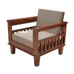 Sheesham Wood Rexolin Sofa One Seater - Image 4