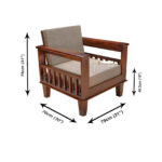 Sheesham Wood Rexolin Sofa One Seater - Image 5