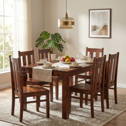 Sheesham wood dining six seater
