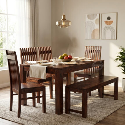 6 seater dining set with bench