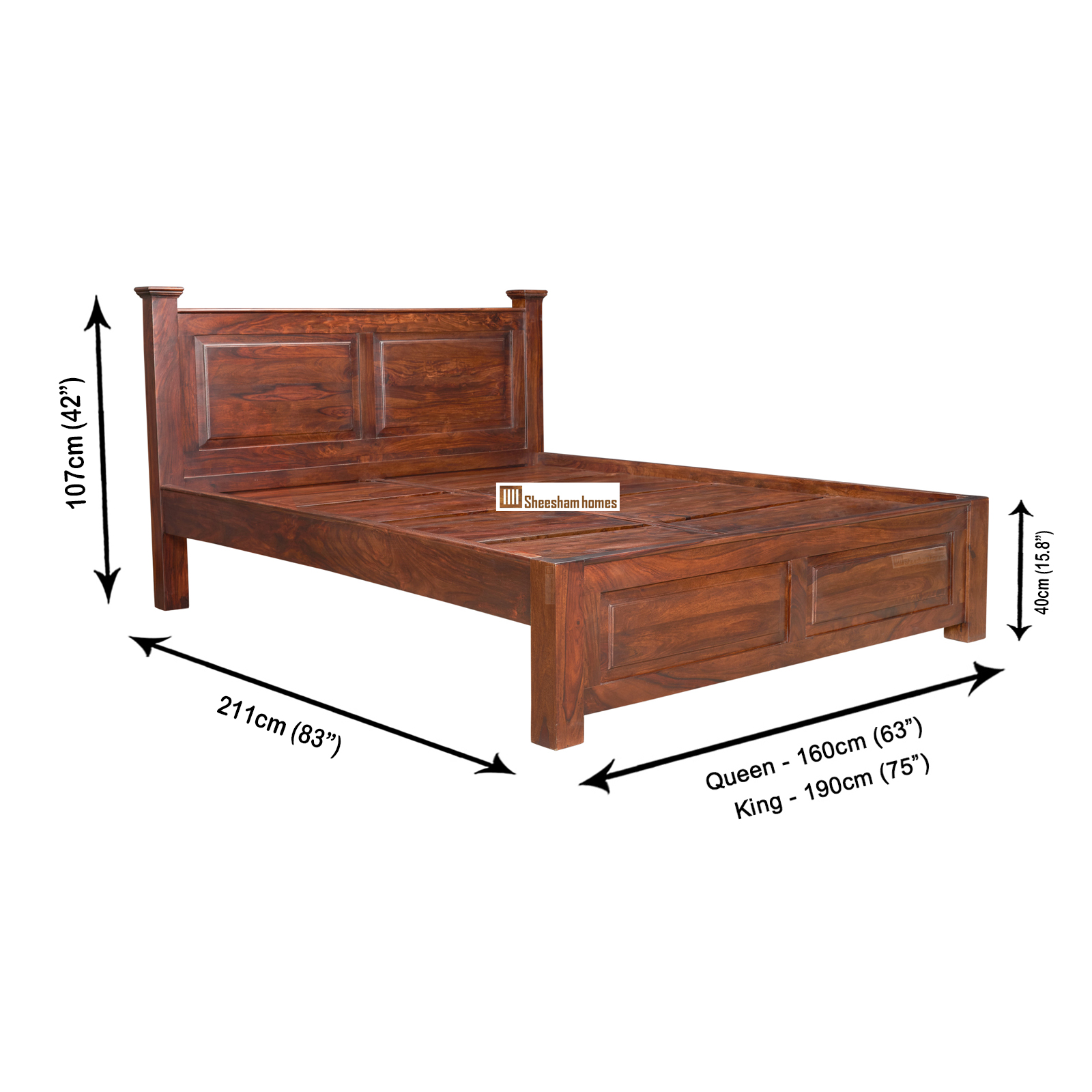 Buy solid sheesham wood bed online with storage in platform design -  Furniture Online: Buy Wooden Furniture for Every Home