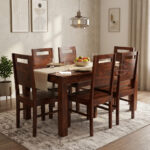 Wooden dining set six seater