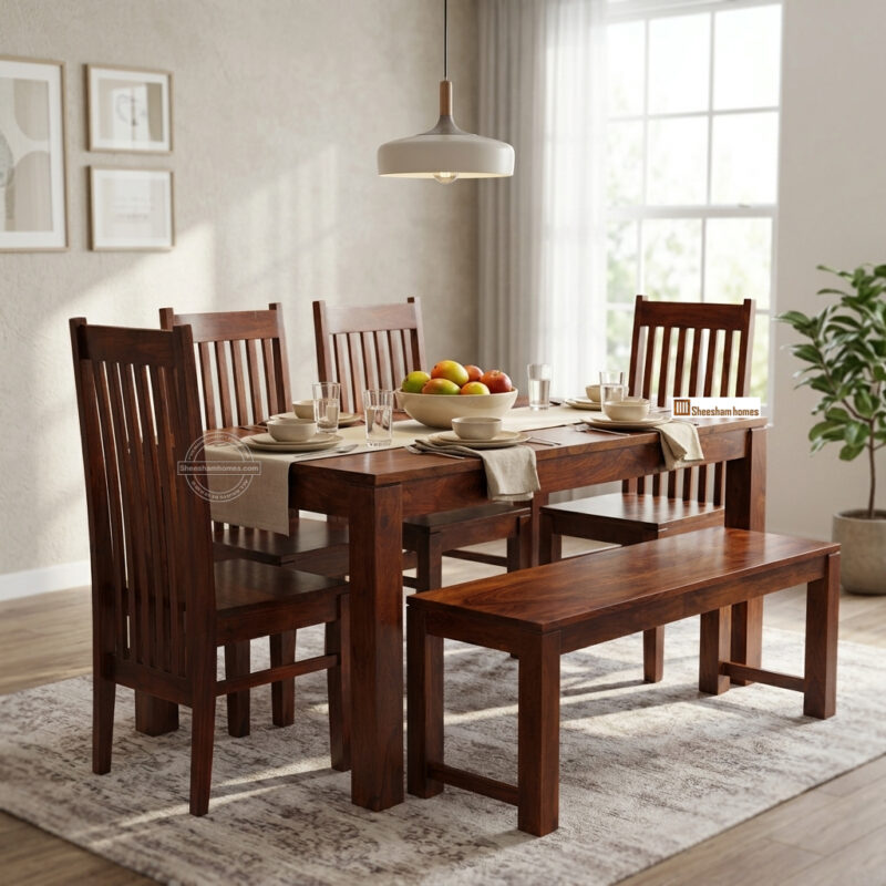 Wooden Dining set six Seater with bench