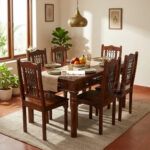 Solid Sheesham wood dining table 6 seater