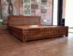 SHEESHAM WOOD BED DIAMOND DESIGN WITH STORAGE - Image 3