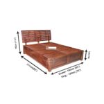 SHEESHAM WOOD BED CURVED HEAD WITH STORAGE - Image 5