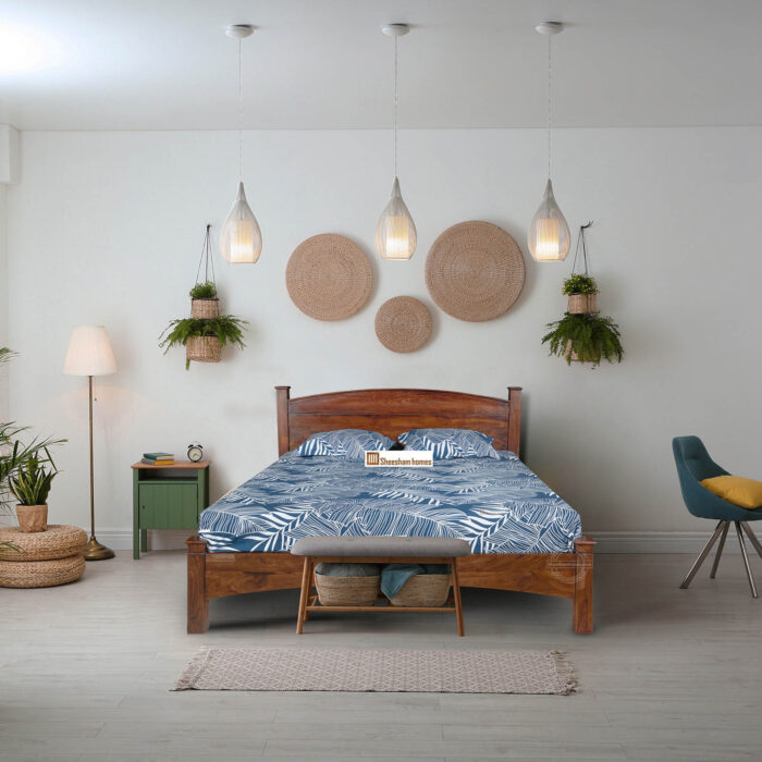SHEESHAM WOOD BED ROUND HEAD W/O STORAGE - Image 1