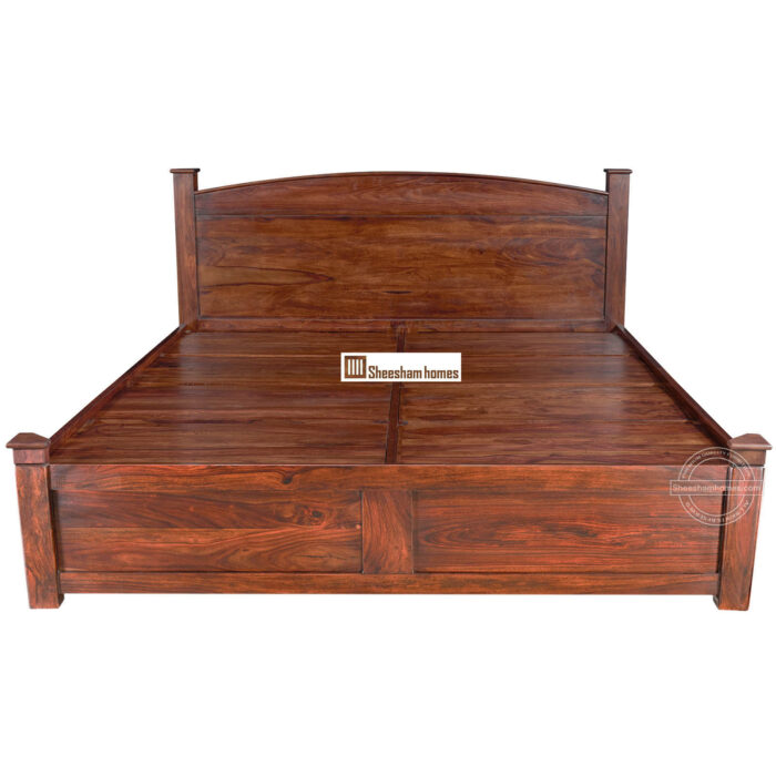 SHEESHAM WOOD BED ROUND HEAD WITH STORAGE - Image 3