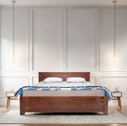 SHEESHAM WOOD BED PLAIN HEAD W/O STORAGE