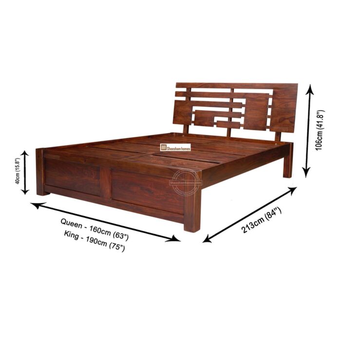 SHEESHAM WOOD BED PRIME W/O STORAGE - Image 4