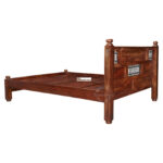 SHEESHAM WOOD BED IRON JALI W/O STORAGE - Image 5