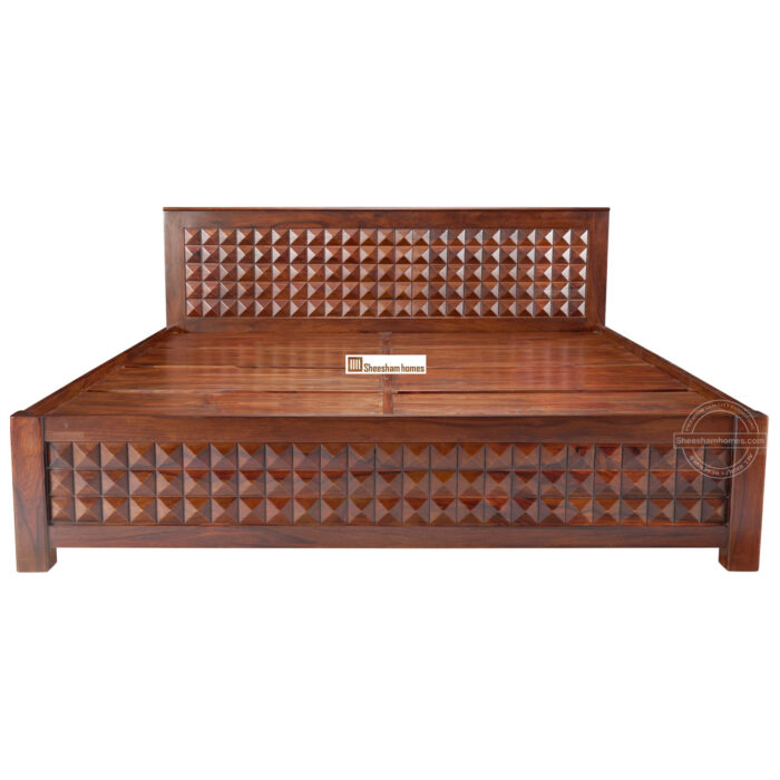 SHEESHAM WOOD BED DIAMOND DESIGN W/O STORAGE - Image 3