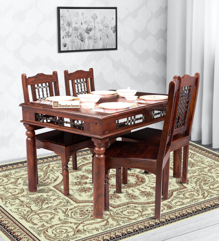 DINING SET IRON JALI 4 seater - Image 1