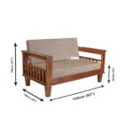 Sheesham Wood Rexolin Sofa Two Seater - Image 4