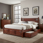 SHEESHAM WOOD BED IRON JALI STORAGE