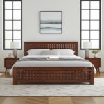 SHEESHAM WOOD BED DIAMOND DESIGN W/O STORAGE