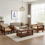 Wooden Sofa Set REXOLIN 3+1+1