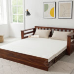 Fusion Sheesham Wood 3 Seater Sofa Cum Bed