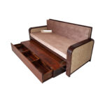 Cosmo Sheesham Wood 3 Seater Sofa Cum Bed With Cane Weaving - Image 5