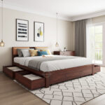 SHEESHAM WOOD BED CROMA WITH STORAGE