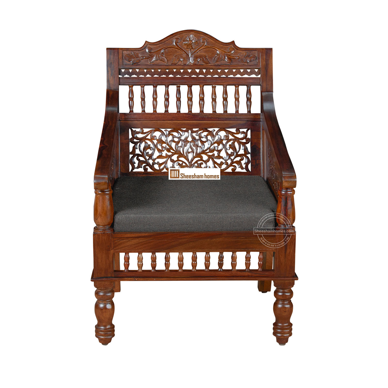 Sheesham Wood Sofa NIRMAAN One Seater - Image 3
