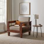 Sheesham Wood Rexolin Sofa One Seater - Image 2