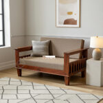 Sheesham Wood Rexolin Sofa Two Seater