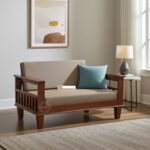 Sheesham Wood Rexolin Sofa Two Seater - Image 2